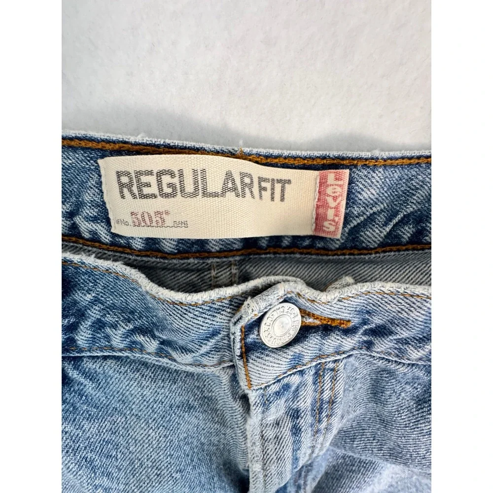 Levis 505 Reg Fit Jeans‎ Mens 36x30 Blue Medium Wash Straight Leg Denim 505-0216